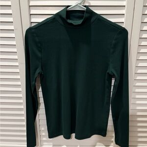 LOFT Dark Green Turtleneck Top